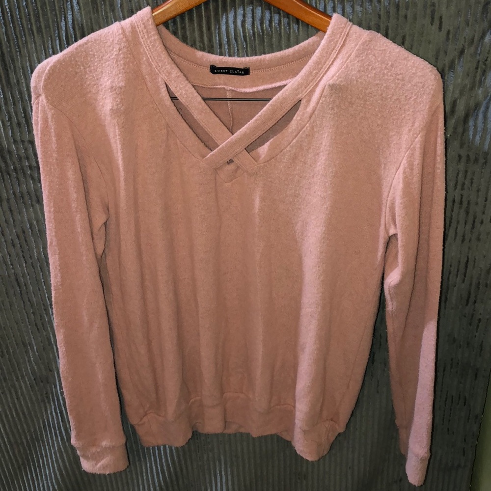 Plush pink sweater